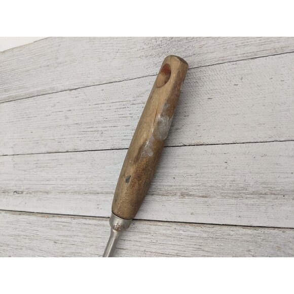 Vintage EKCO Halo Solid Meat Utility Fork Wood Handle 12 3/4" - Picture 5 of 9